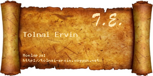 Tolnai Ervin névjegykártya