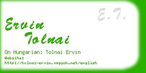 ervin tolnai business card